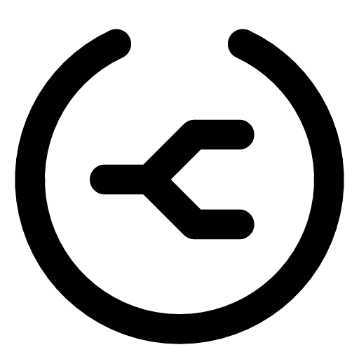 Agent router icon — The agent ring with one line splitting into two — the request sent to the agent that fits it
