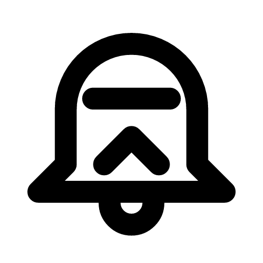 Alert threshold icon — A bell with a level line and a point rising to meet it — the value that sets it ringing