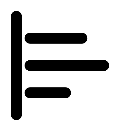 Align left icon — Align left — every object's left edge moved to the same line