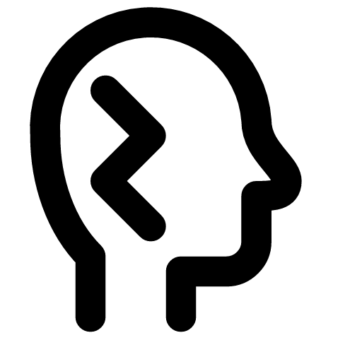 Anxiety icon — The head with the thought going round