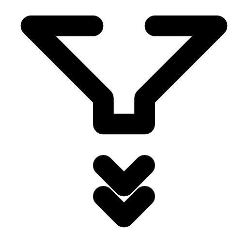 Apply filter icon — A funnel, a double chevron pressing below its stem — put the filter into effect
