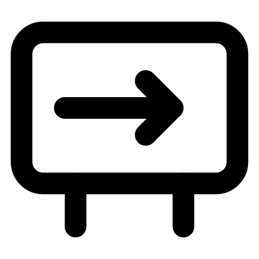 Arrival board icon — The board with an arrow coming in — everything landing