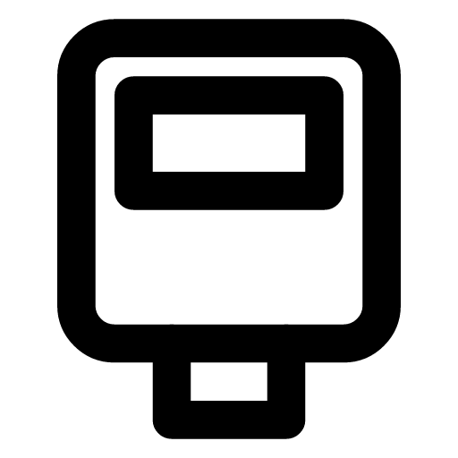 ATM icon — A cash machine: a screen in the body and the note coming out below