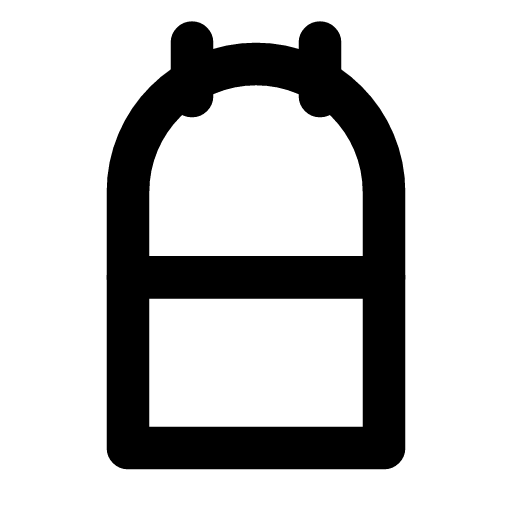 Backpack icon — A pack with its lid and two straps