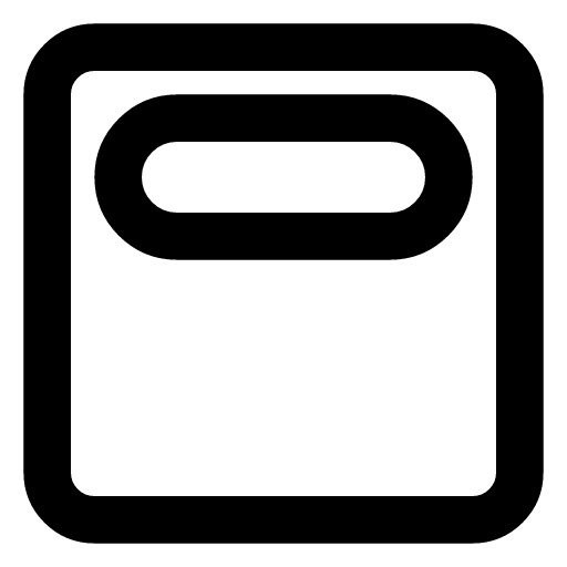 Banner icon — A pill across the head of a screen — a banner announcement or warning