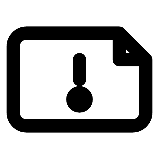 Bill overdue icon — A slip with an exclamation on it — a bill past its day