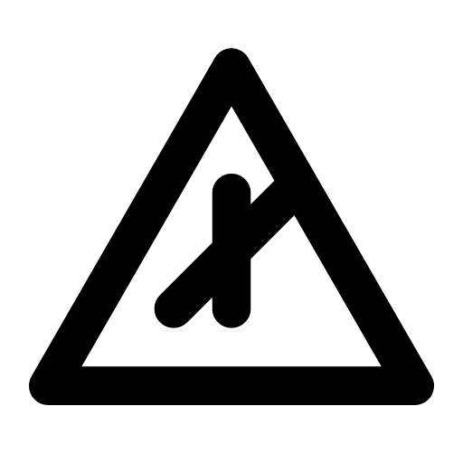 Black ice icon — The road with the warning triangle over it
