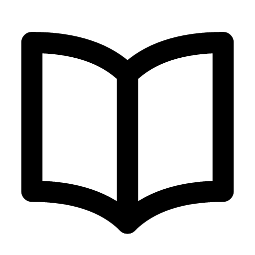 Open book icon — Two leaves over the gutter