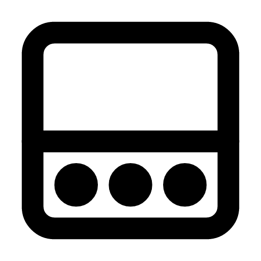 Bottom navigation icon — A screen with a bar of three destinations along its foot — mobile bottom navigation