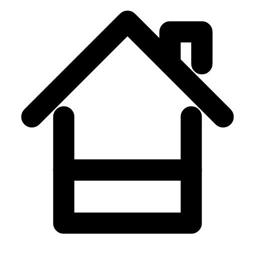 Cabin icon — A log cabin with its chimney