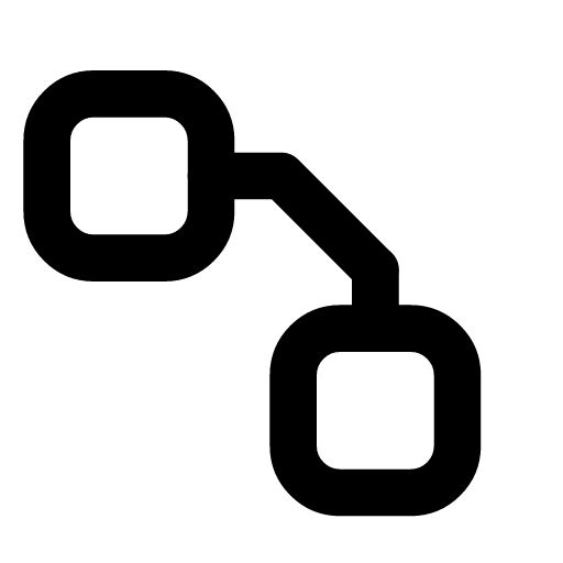 Cable icon — Two connectors joined by a lead — the physical link between one thing and another