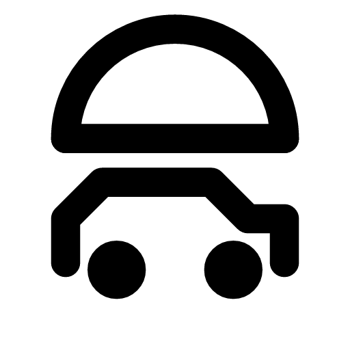 Car cover icon — A car under a canopy — the car, covered