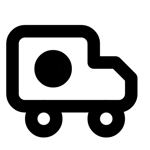 Cash on delivery icon — The delivery truck with a coin in its cargo — paid at the door