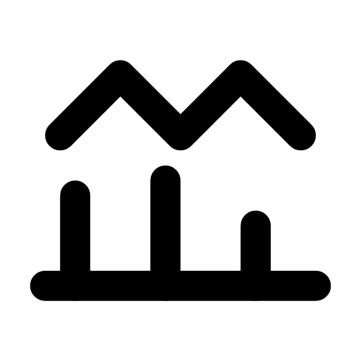 Combo chart icon — Bars with a line running above them — a combo chart of two measures