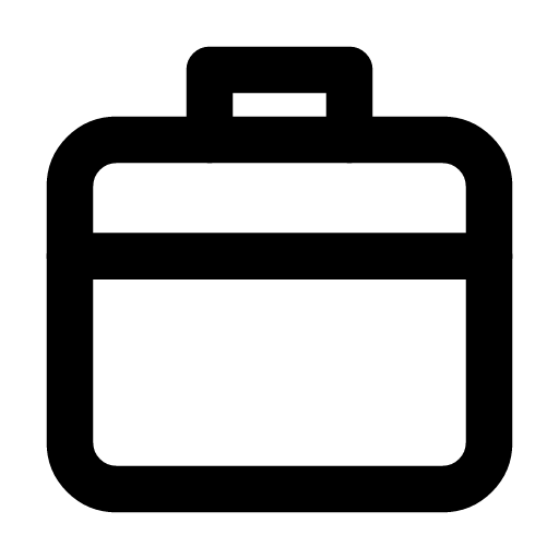 Checked bag icon — The suitcase with a tag on its handle — the one that goes in the hold