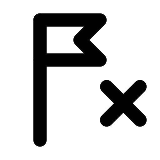 Checkpoint failed icon — A flag with an X beside it — a checkpoint that could not be saved