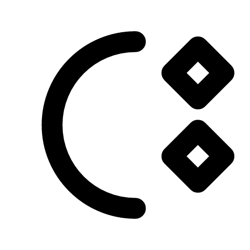 Clear night icon — The moon with two stars beside it