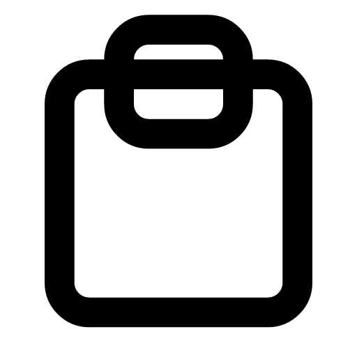 Clipboard icon — A clipboard — what you copied, waiting to be pasted somewhere else