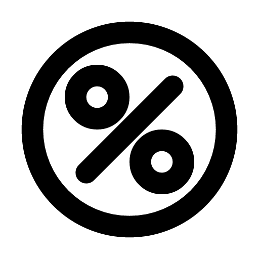 Compound interest icon — A coin with a percent in it — interest earning interest