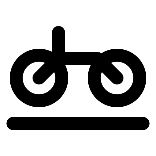 Cycle path icon — A wheel over the path — the way kept for bicycles