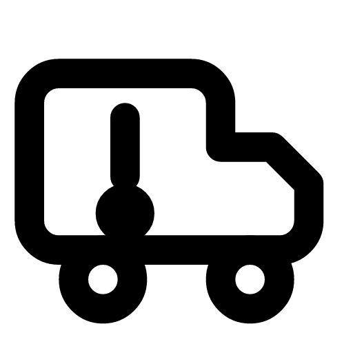 Delivery attempt icon — The truck with an exclamation mark in its cargo — the driver came, nobody was in