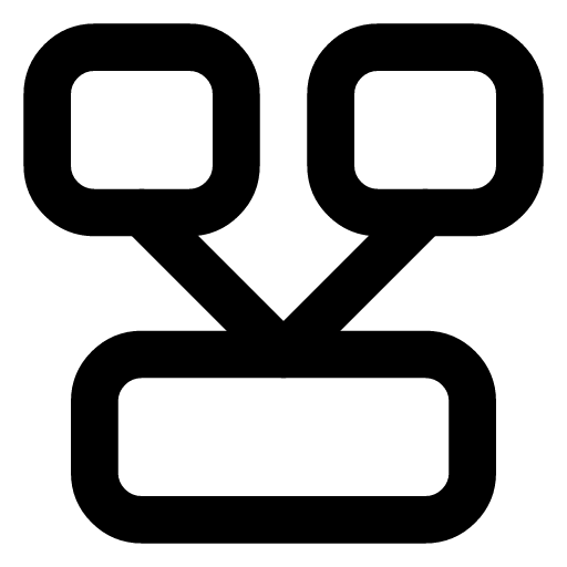 Denormalise icon — Denormalise — the joins done once and stored, so the reader never has to do them