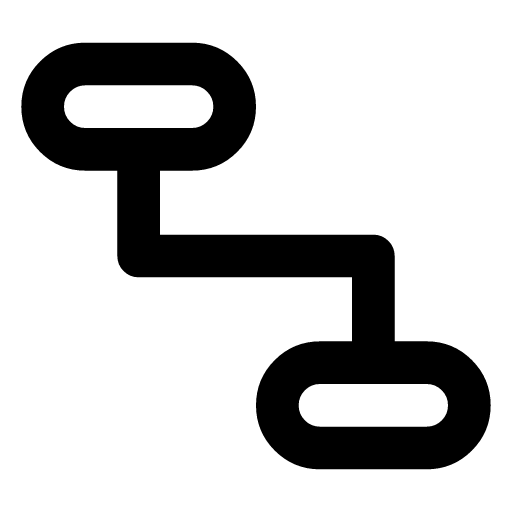Dependency arrow icon — An elbow connector from one task bar to the next — a dependency between items on a timeline