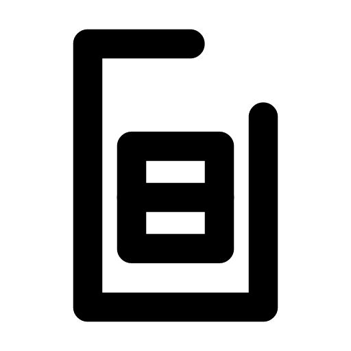Document archive icon — A document with a box on it — an archive file, a bundle zipped up for storage or transfer