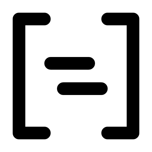 Duplication check icon — A bracket pair with the same line twice, one shifted — code copied where it should have been shared