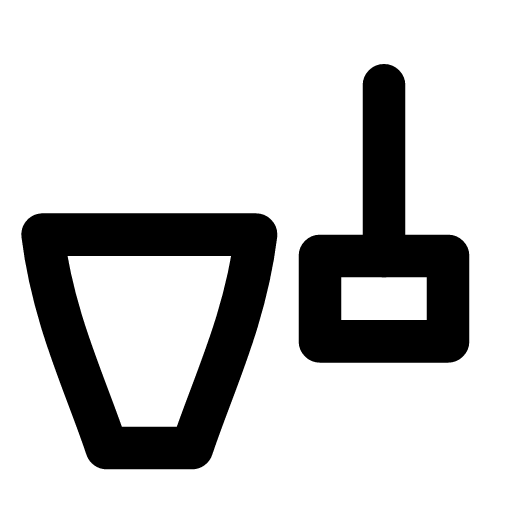 Dustpan icon — The pan and the brush beside it