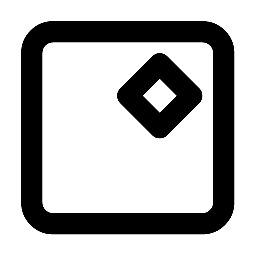 Edge model icon — A model core tucked into the corner of a frame — a model that runs at the edge, near the user