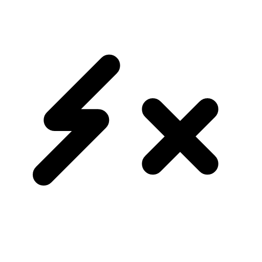 Event failed icon — A lightning bolt beside an X — an event whose handler failed