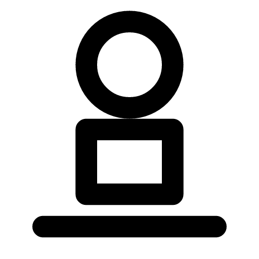 Exhibition icon — The piece over its plinth