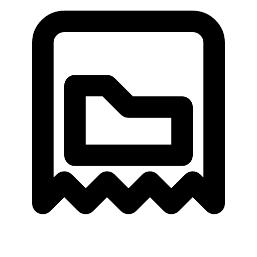 Expense category icon — A receipt with a folder on it — filed by what kind of cost it was