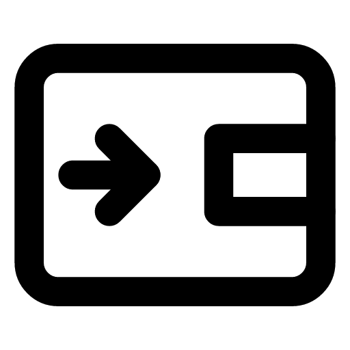 Expense icon — The wallet with an arrow leaving it — money that went out
