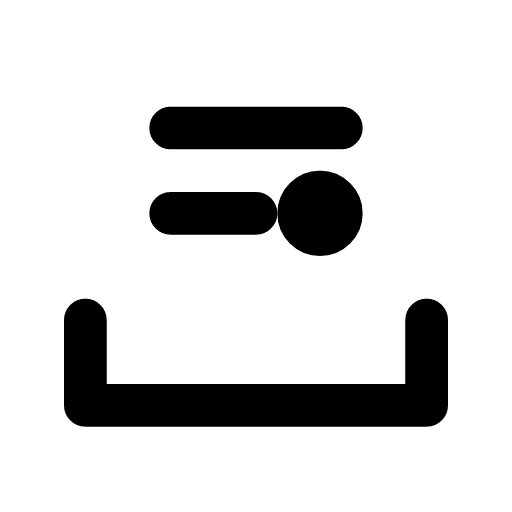 Fact store icon — A statement with a full stop over a tray — the facts an agent may cite