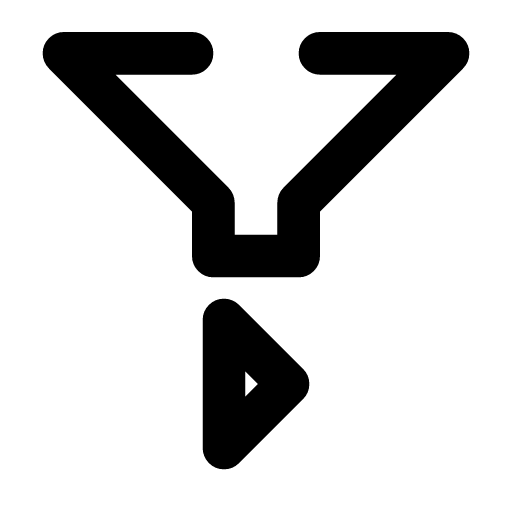 Filter run icon — A funnel with a play below its stem — run only what the filter selects