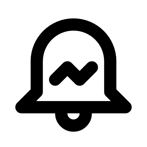 Flapping icon — The alarm bell with a zigzag in it — an alert that fires, clears, and fires again