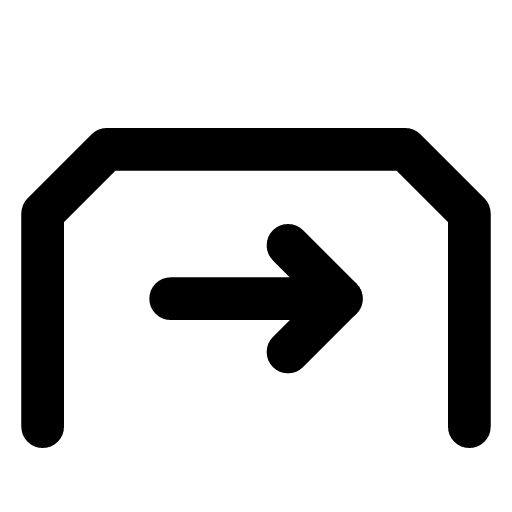 Fulfilment centre icon — A warehouse with an arrow leaving it — where orders are picked and sent