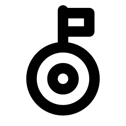 Goal milestone icon — A goal milestone — the flag planted partway to the target to mark progress