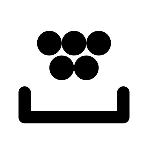 Goroutine dump icon — A scatter of small points landing in a tray — every goroutine and what it was doing