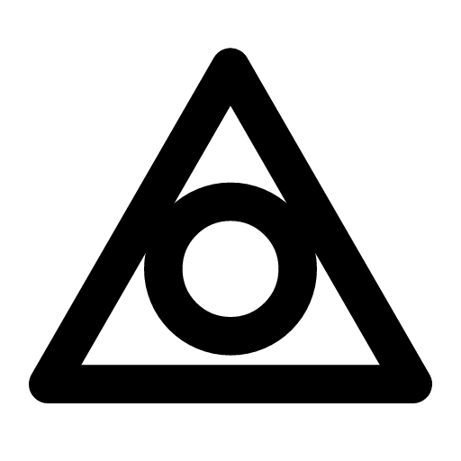 Heat warning icon — The triangle with the sun in it