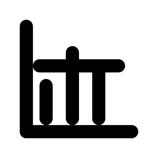 Histogram quantile icon — Axes with three bars and a line drawn across them — a quantile estimated from buckets
