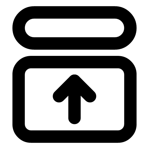 Image promote icon — A box with an arrow rising inside — the same image moved on to the next environment