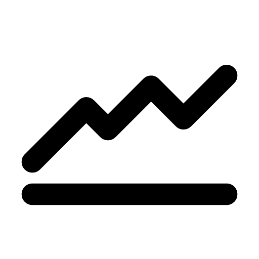Jitter icon — A line that wobbles unevenly above a baseline — random jitter added to a schedule