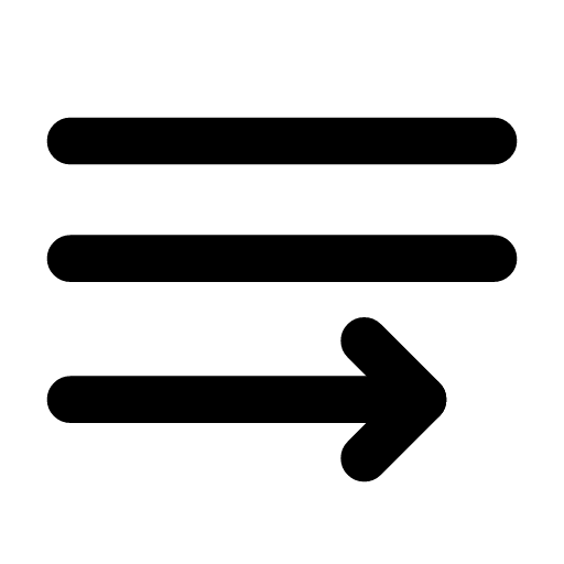Left to right icon — Lines of text with an arrow pointing right — left-to-right text direction