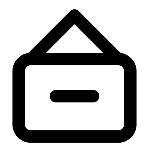 Mail remove icon — An opened envelope with a minus in its pocket — delete a message