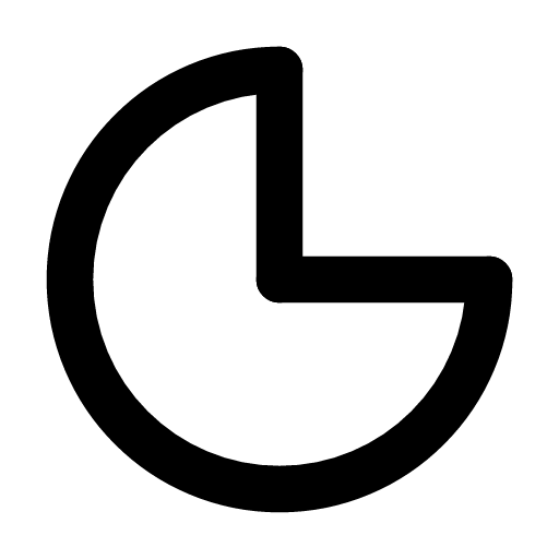 Margin icon — A coin with a quarter cut away — the share of the price that is kept
