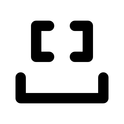 Memory namespace icon — Brackets over a tray — memories kept apart by which agent or user they belong to