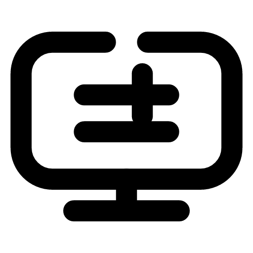 Monitor config icon — A screen with sliders on it — display settings, the machine's configuration
